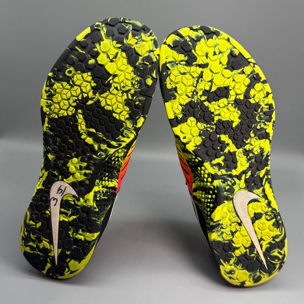 Nike Metcon 2 Mens 10 Volt Black White Lace Up Low Top Running Athletic Sneakers - Picture 7 of 9